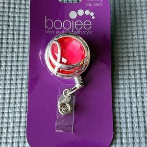 BooJee Beads Red Gemstone Retractable ID Badge Reel